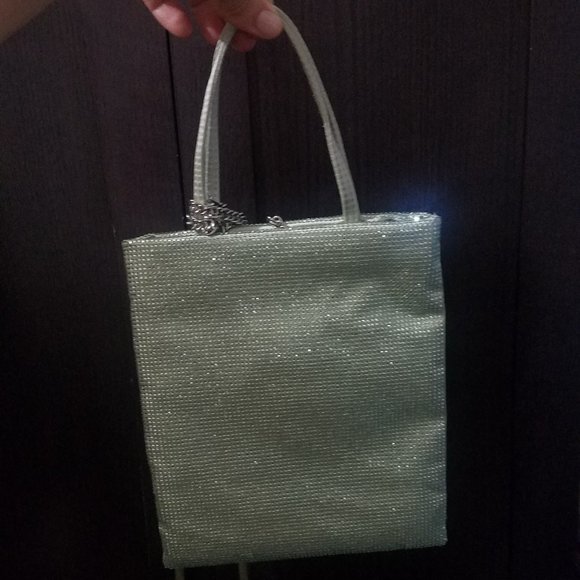 NWT SAGE SEA GREEN RHINESTONE MINI TOTE BAG. - Picture 8 of 8